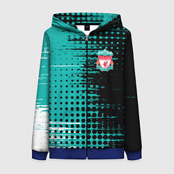 Толстовка на молнии женская Liverpool Ливерпуль, цвет: 3D-синий