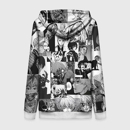 Женская толстовка на молнии Токийский гуль / 3D-Белый – фото 2