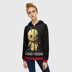 Толстовка на молнии женская DEAD INSIDE, цвет: 3D-красный — фото 2
