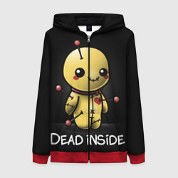 Толстовка на молнии женская DEAD INSIDE, цвет: 3D-красный