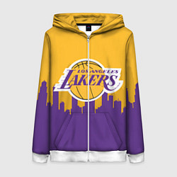 Толстовка на молнии женская LOS ANGELES LAKERS, цвет: 3D-белый