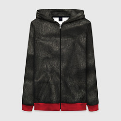 Женская толстовка на молнии Черная кожа