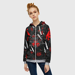 Толстовка на молнии женская Watch Dogs: Legion, цвет: 3D-меланж — фото 2