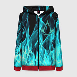 Толстовка на молнии женская ASSASSINS CREED VALHALLA, цвет: 3D-красный