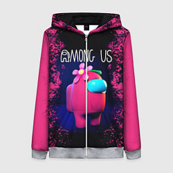 Толстовка на молнии женская AMONG US, цвет: 3D-меланж