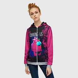Толстовка на молнии женская AMONG US, цвет: 3D-меланж — фото 2