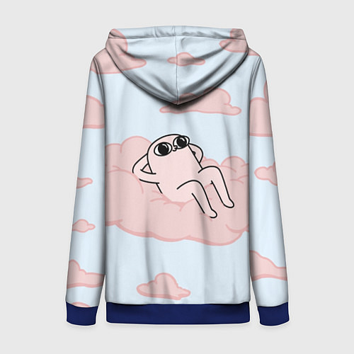 Женская толстовка на молнии Мем / 3D-Синий – фото 2