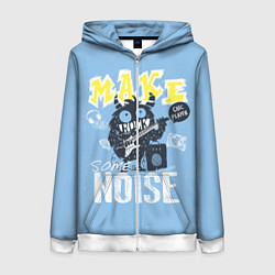 Толстовка на молнии женская Монстр рока, цвет: 3D-белый