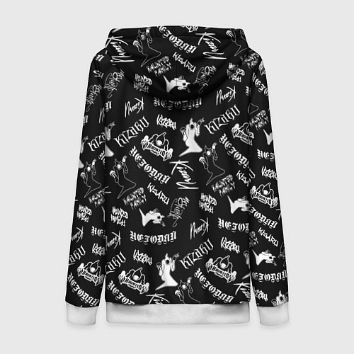 Женская толстовка на молнии KIZARU HAUNTED FAMILY / 3D-Белый – фото 2