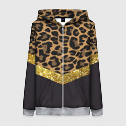 Женская толстовка на молнии Леопардовый принт