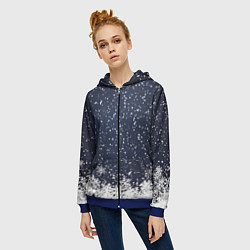 Толстовка на молнии женская Атмосфера нового года, цвет: 3D-синий — фото 2