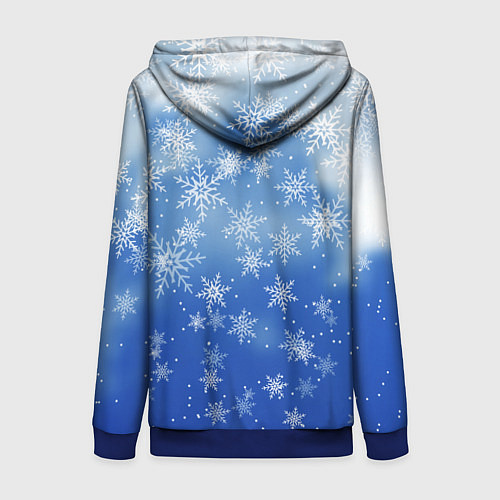 Женская толстовка на молнии НОВОГОДНИЙ ПИКАЧУ / 3D-Синий – фото 2