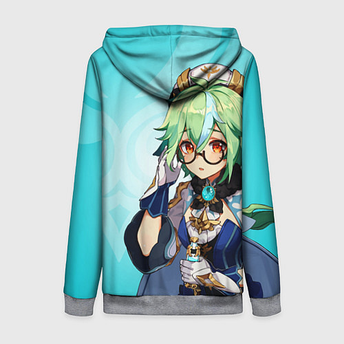 Женская толстовка на молнии GENSHIN IMPACT, САХАРОЗА / 3D-Меланж – фото 2