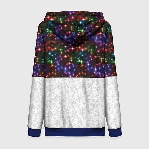 Женская толстовка на молнии Новый Год / 3D-Синий – фото 2