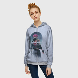 Толстовка на молнии женская Cyberpunk 2077, цвет: 3D-меланж — фото 2