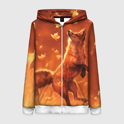 Толстовка на молнии женская Лисенок, цвет: 3D-белый