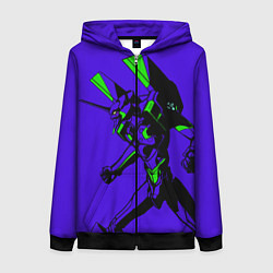 Толстовка на молнии женская Евангилион, цвет: 3D-черный