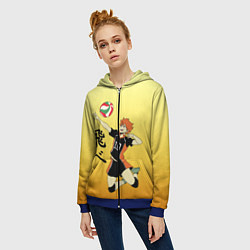 Толстовка на молнии женская Fly High Haikyuu!!, цвет: 3D-синий — фото 2