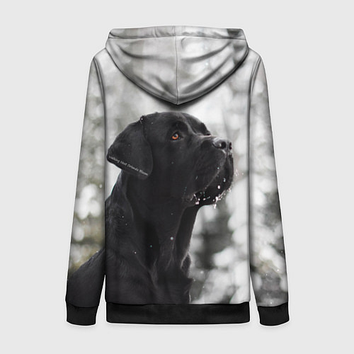 Женская толстовка на молнии Лабрадор Марк / 3D-Черный – фото 2