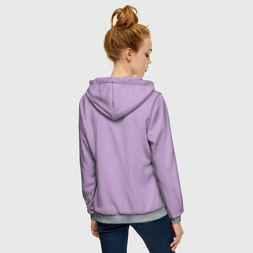 Женская толстовка на молнии Глициниевый цвет без рисунка / 3D-Меланж – фото 4