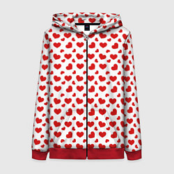 Женская толстовка на молнии Сердечки