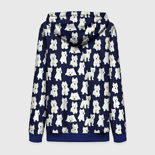 Женская толстовка на молнии Собаки Пушистики / 3D-Синий – фото 2