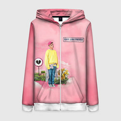 Толстовка на молнии женская Ваня Дмитриенко, цвет: 3D-белый