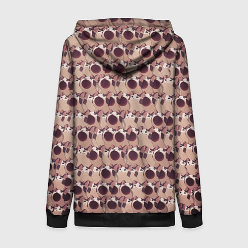 Женская толстовка на молнии PoP PoP PoP PoP PoP PoP PoP / 3D-Черный – фото 2