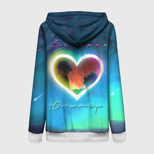 Женская толстовка на молнии Ваня Дмитриенко Венера-Юпитер / 3D-Белый – фото 2