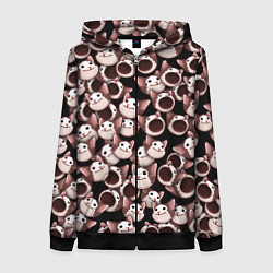 Женская толстовка на молнии Popping cats