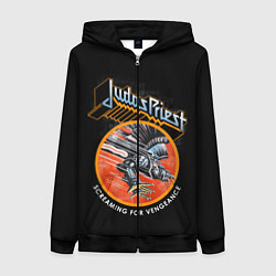 Толстовка на молнии женская Judas Priest, цвет: 3D-черный