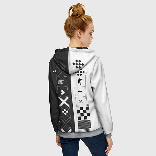 Женская толстовка на молнии Printstream Поток информации / 3D-Меланж – фото 4