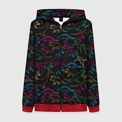 Женская толстовка на молнии Динозавры