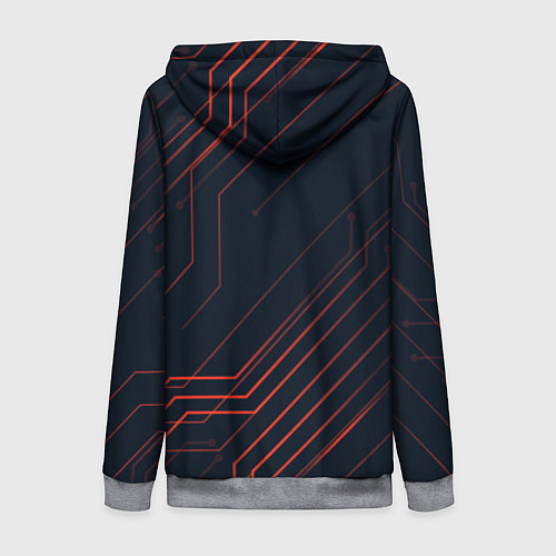 Женская толстовка на молнии CYBERPUNK 2077 samurai / 3D-Меланж – фото 2