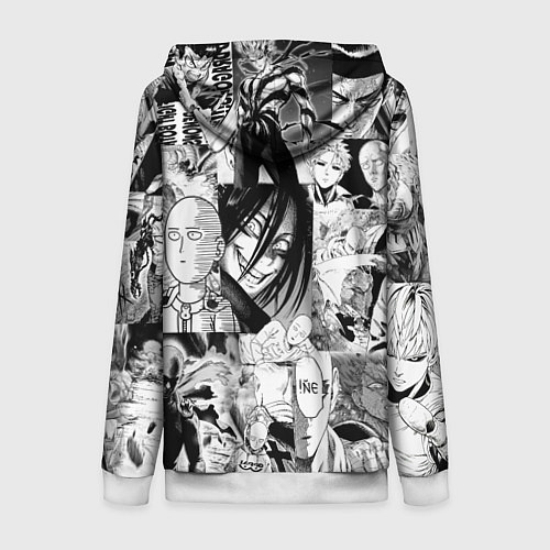 Женская толстовка на молнии One-Punch Man Ванпачмен / 3D-Белый – фото 2
