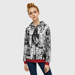 Толстовка на молнии женская One-Punch Man Ванпачмен, цвет: 3D-красный — фото 2