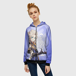 Толстовка на молнии женская GENSHIN IMPACT, АЛЬБЕДО, цвет: 3D-черный — фото 2