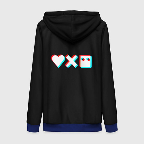 Женская толстовка на молнии Любовь, смерть и роботы / 3D-Синий – фото 2