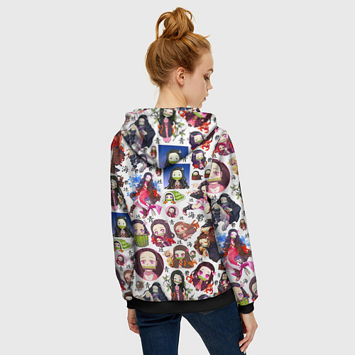 Женская толстовка на молнии НЕЗУКО / 3D-Черный – фото 4