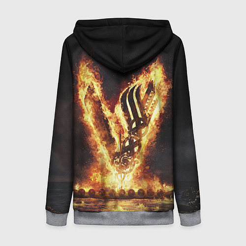 Женская толстовка на молнии ВИКИНГИ VIKINGS V / 3D-Меланж – фото 2