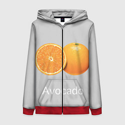 Женская толстовка на молнии Orange avocado