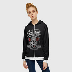 Толстовка на молнии женская Gas Monkey Garage, цвет: 3D-белый — фото 2