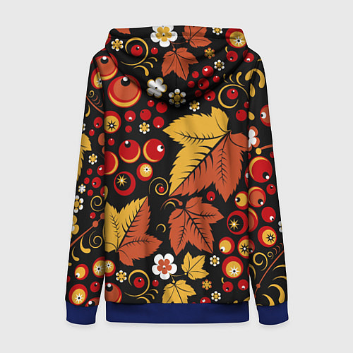 Женская толстовка на молнии ХОХЛОМА / 3D-Синий – фото 2