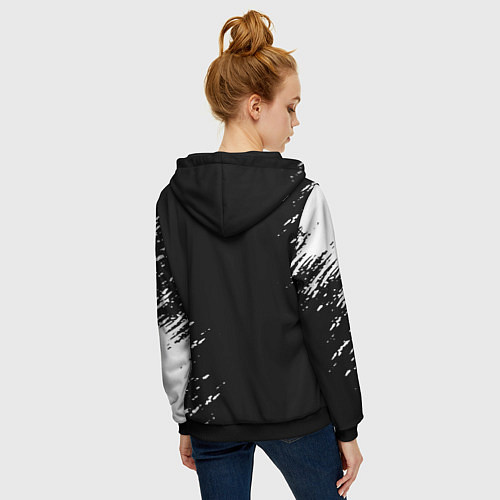 Женская толстовка на молнии Черный клевер / 3D-Черный – фото 4