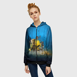 Толстовка на молнии женская LITTLE NIGHTMARES 2, цвет: 3D-черный — фото 2