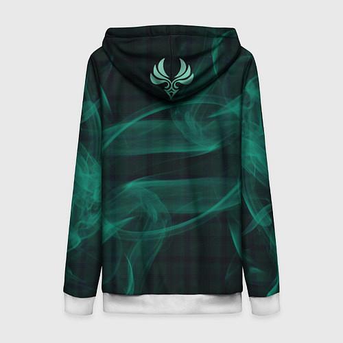 Женская толстовка на молнии Genshin Impact - Venti / 3D-Белый – фото 2