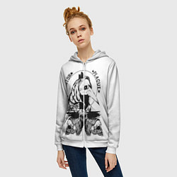Толстовка на молнии женская Doctor Plague, цвет: 3D-белый — фото 2