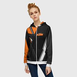 Толстовка на молнии женская KTM КТМ, цвет: 3D-белый — фото 2