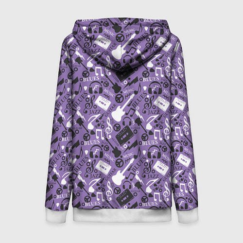 Женская толстовка на молнии Музыка / 3D-Белый – фото 2