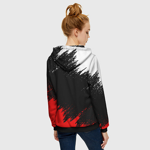 Женская толстовка на молнии YAMAHA ЯМАХА / 3D-Черный – фото 4